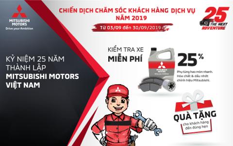 Mitsubishi Motors Việt Nam triển khai chiến dịch chăm sóc khách hàng tháng 09 năm 2019.
